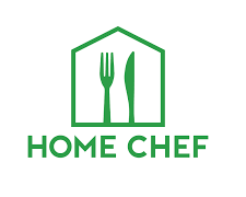 home chef logo of a green spoon and fork